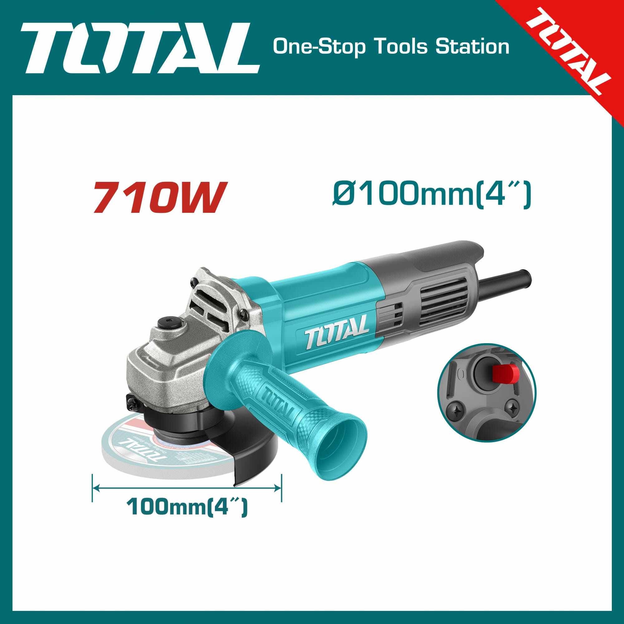 Total Angle grinder 710W 4"-TG10710076