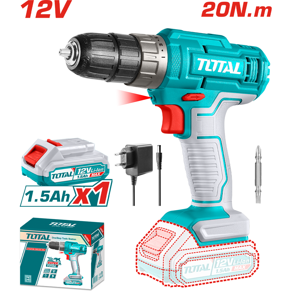 Total Cordless Drill 12V-TDLI1218